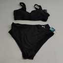 PUMA Women's Crop Bikini Top & Bottom Swimsuit Set (Large, Black)