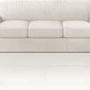 PrinceDeco T Cushion Sofa Slipcover 4 Pieces Sofa Covers for T Cushion Couch Soft Sofa Slip Covers Furniture Protector with 3 Individual T Shape Seat Covers (70"-88") Washable, Ivory