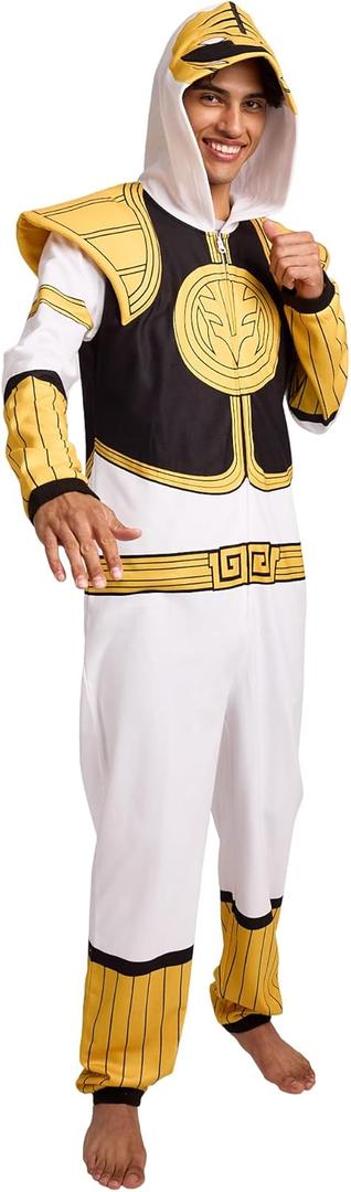 Bioworld Power Ranger Adult Long Sleeve Hooded Cosplay Onesie Costume Union Suit (Small)