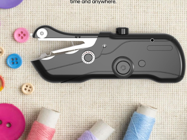 Beginner's Sewing kit with Storage Handheld Sewing Machine, Portable Sewing Machine with Storage, Electric Switch, Two Speed Modes,Easy to Operate.Sewing Machine for Beginners.Black with Accessories.