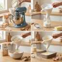 Flour Funnel for Kitchen Aid Mixer, Fits Tilt-Head Stand Mixer Attachment 4.55 Qt (KSM150), Easy Pour No-Mess Attachment, Anti-Splash Accessory, Durable Dishwasher-Safe Baking Tool (White)