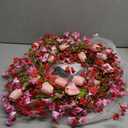 22IN Valentines Day Wreath Decorations, Wreath for Front Door, Pink Tulip Valentine, Spring Summer for Valentine's Home Party Table Window Gifts Decor