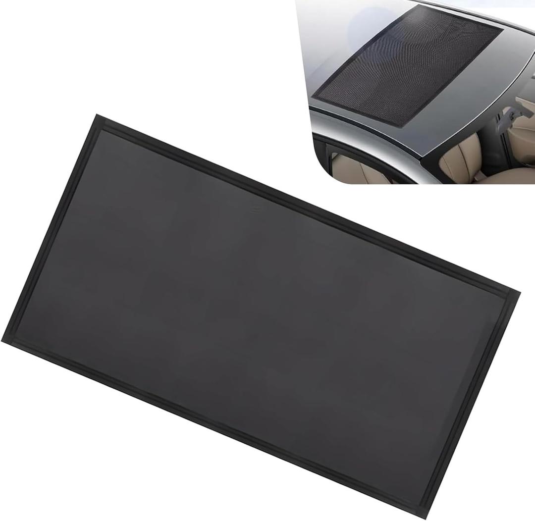 Downhill 1 PC Car Sunroof Sun Shade Mesh, Breathable Sun Protection Vehicle Screen Mesh, 39.37" x 25.59" Foldable Easy Installation Camping Protector, Suitable for Camping Accessories (Black)