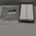 Engine & Cabin Air Filter Set for Hyundai KONA (2018-2023), for Veloster (2019-2021), for Kia Soul (2020-2024); Replace CF12160, 97133-D1000; CA12057, 28113-F2000