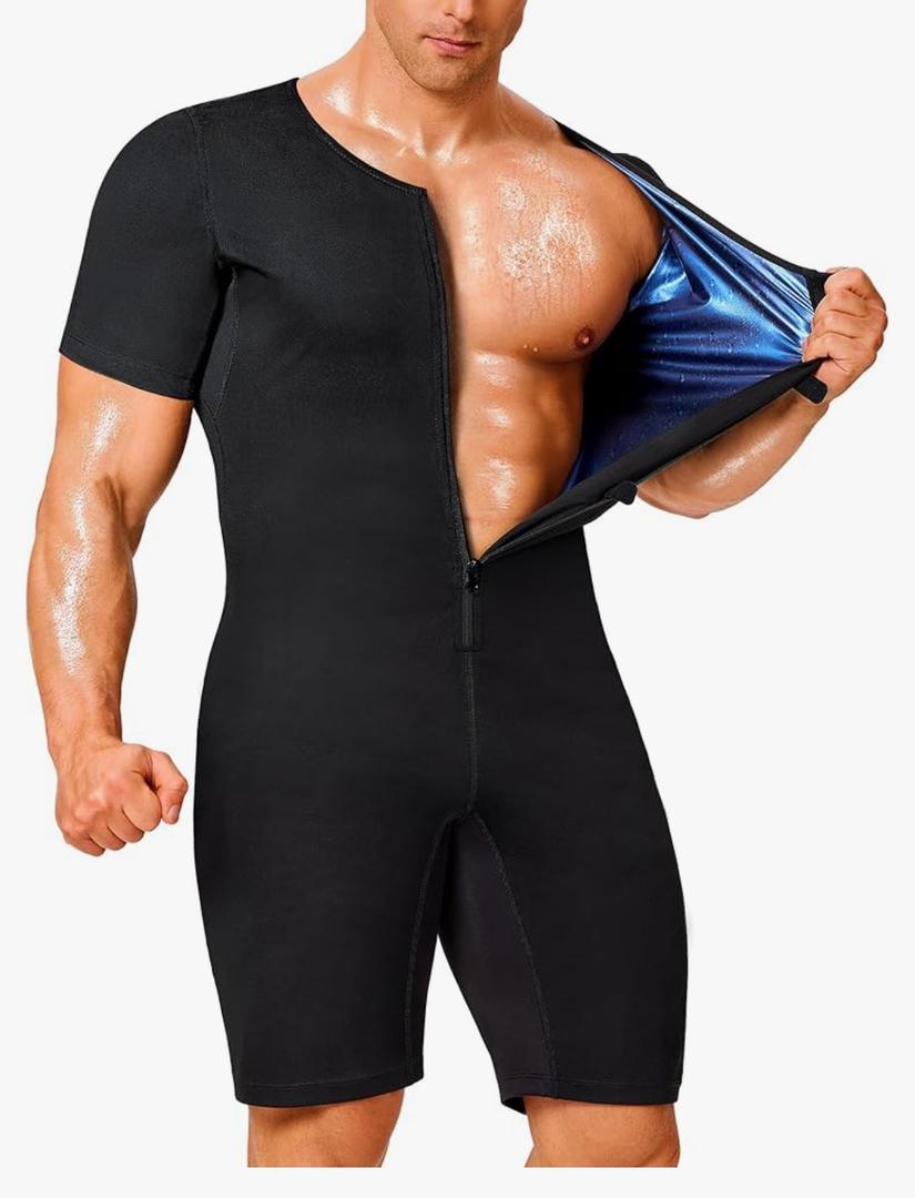 Junlan Sauna Suit for Men Full Body Waist Trainer Sauna Shirt for Working Out, Size: XL
