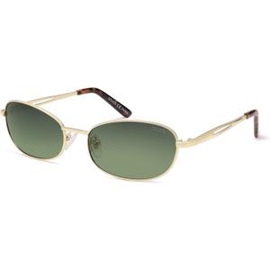 SOJOS Retro Oval Sunglasses for Women Men Polarized Trendy Narrow Shades UV400 Womens Mens Sun Glasses SJ1263 (Gold/Greyish-green)