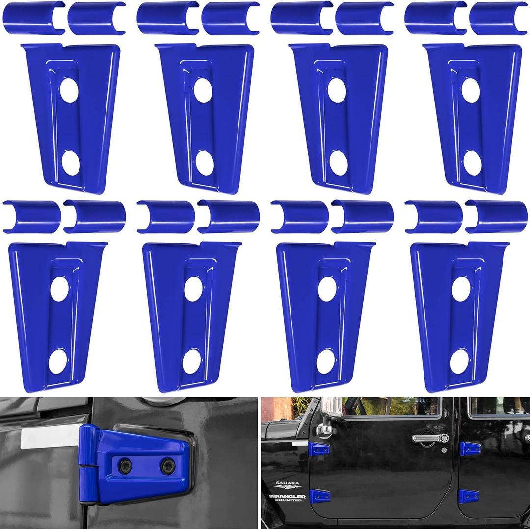 Door Hinge Cover Trim Exterior Accessories for Jeep Wrangler JK JKU Sport Rubicon Sahara X Unlimited 2-Door & 4-Door 2007-2018 (Blue 8PCS) Door Hinge Cover Trim Exterior Accessories for Jeep Wrangler JK JKU Sport Rubicon Sahara X Unlimited 2-Door & 4-Door 2007-2018 (Blue 8PCS)