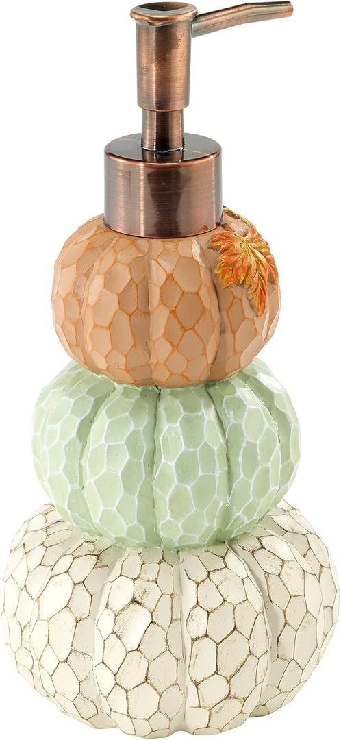 Avanti Linens - Soap Dispenser/Lotion Pump, Fall Inspired Bathroom Accessories (Grateful Patch Collection)