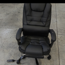 Massage Office Chair Reclining Office Chair with Footrest Soft Leather Executive Office Chair Ergonomic High Back Computer Desk Chair for Home Office Black