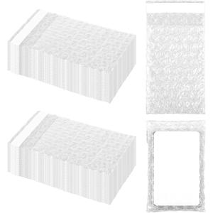 300Pcs Small Bubble Wrap Pouches 2.75" X 4" Clear Bubble Wrap Bags Self Seal Small Double Walled Bags for Packing Business Shipping Storage Protective Packing Bag