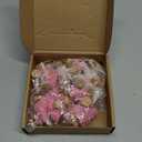 Sumind 48 Pcs 1.78 Inch Mini Christmas Trees Decor Artificial Bottle Brush Trees with Sisal Wooden Base Frost Mini Pine for Xmas Winter Table Crafts Party DIY Gift(Pink, White)