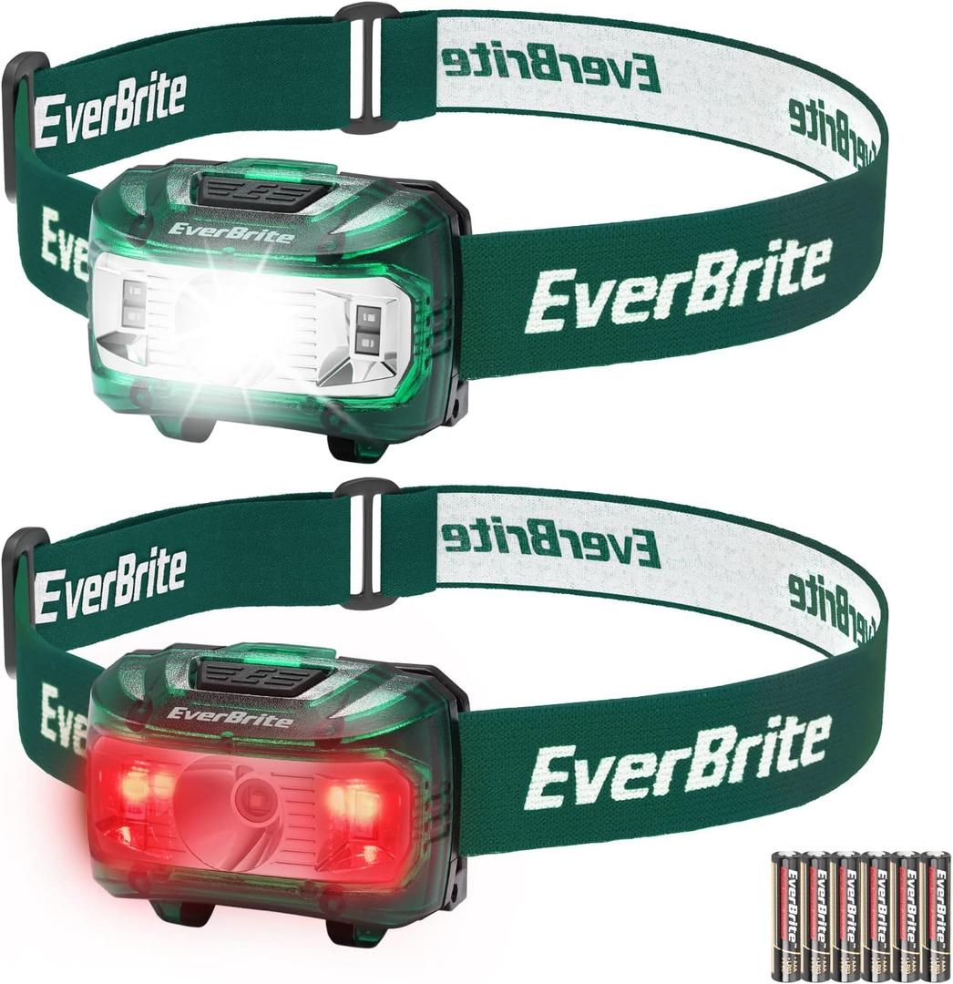 EverBrite Headlamp, 2 Pack Kids Headlamp with Red Light and Memory Function, Head Lamp for Adults and Kids with 5 Modes, Bright Headlamps for Camping, Running, Batteries Included (Green) EverBrite Headlamp, 2 Pack Kids Headlamp with Red Light and Memory Function, Head Lamp for Adults and Kids with 5 Modes, Bright Headlamps for Camping, Running, Batteries Included (Green)