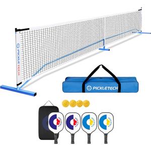 Portable Pickleball Net - 22 FT USAPA Regulation Size, Applies to Indoor & Outdoor & Driveway, Pickle Ball Net System with Carrying Bag (Blue)