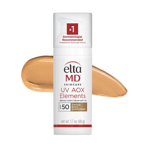 EltaMD UV AOX Elements Tinted Mineral Face Sunscreen Lotion, Tinted Moisturizer for Face SPF 50 with Antioxidants, For Dry Sensitive Skin 1.7 oz Pump
