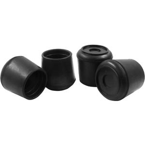 4Pcs 1-1/2 Inch (38mm) Chair Leg Tips Caps, Round Rubber Non-Slip Folding Chair Leg End Caps Black Furniture Table Feet Caps Floor Protector Cover for Hardwood Floors