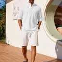 COOFANDY Men's Henley Shirt Long Sleeve Lightweight Casual T-Shirt Summer Beach Hippie Tee Shirt (White, XL)