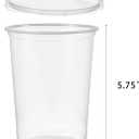 Jaluxing [42 Sets - 32 oz. Plastic Deli Food Storage Soup Togo Containers With Airtight Lids Clear Disposable Takeout Quart Container (Formerly FULING)