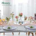 Hewory Ribbed Bud Vases for Centerpieces: Set of 16 Small Clear Glass Vase for Bridal Baby Shower Home Decor - Modern Table Decoration for Wedding & Event Planners