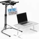 GoShark Lite 2-in-1 Laptop Bed Desk & TV Tray Table for Couch - Portable Foldable Stand with Adjustable Height & Angle for Work, Dining, Study - Detachable with Secondary Surface & Device Slots