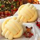 Namalu 2 Pcs Soft Knot Pillow Ball, Decorative Round Throw, Soft Knotted Plush Pillows, Handmade Stuffed Ball Pillows Cushion for Bedroom Sofa Couch Home Decor(7.87 Inches,Light Yellow)