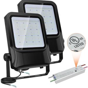 2 Pack 240W Led Flood Light,Outdoor Stadium Lighting,UL-Listed 36500LM 1800W Equivalent Super Bright for Commercial Area Lighting,5000K Security Flood Lights IP66 Waterproof for Arena Court