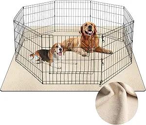 36"x 48" Washable Dog Pee Pads Reusable Non-Slip - 2 Pack Puppy Pads Indoor Potty Training Leakproof, Whelping Pads for Floor, Bed, Crate, Cadges, Playpen, Couch Waterproof,Light Biege