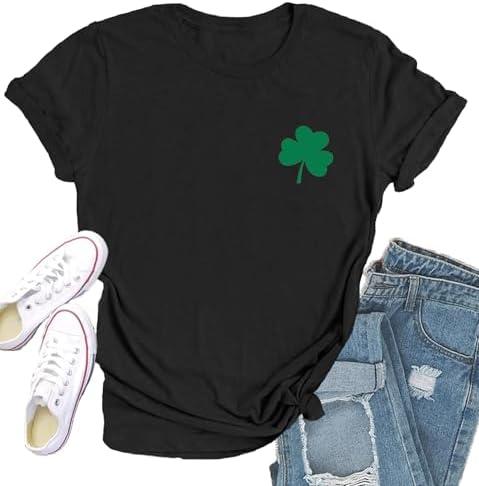 Qskall St Patricks Day Shirt Women Saint Patricks Day Shirts Irish Shamrock Tee Top XL