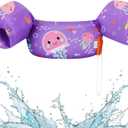 HeySplash Swim Vest for Kids, Toddler Pool Floaties Fit 20-50/70 Lbs, Children Swimming Vest with Adjustable Strap, Swim Jacket Water Wing Arm Float, Puddle Sea Beach Boat Jumper Boy Girl Baby (I Purple Jellyfish)