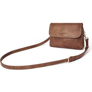 CHOLISS Small Crossbody Bags for Women, Vegan Leather Cell Phone Purse, Mini Travel Purse with Adjustable Strap (Retro Brown)