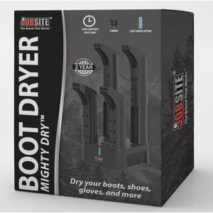JobSite Boot Dryer - Mighty Dry with Heat Blower Fan - Fast Glove & Shoe Dryer - Helps Reduce Odor
