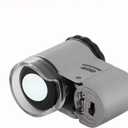 50X Pocket Magnifier Mini Jewelry Coins Stamps Eye Loupe Magnifying with 2 LED Illumination 1 Light Adjustable Focus Lens with Storage Bag (Silver)