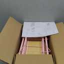 KINGRACK 4-Tier Slim Rolling Cart with Wooden Tabletop, Easy Assemble Metal Utility Cart, Slide Out Narrow Storage Cart for Narrow Space on Bedroom Bathroom Laundry Room Apartments Dormitory, Pink