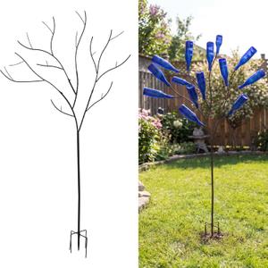 6 ft Bottle Tree for Yard Garden Metal Black Decorative Wine Bottle Tree Stand for Outside Outdoor Lawn Patio Yard Garden Decorations