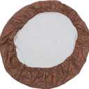 Round Tablecloth with Elastic Band PVC Table Cover for Indoor Use Flannel Backed Design Easy to Clean for Home Parties and Restaurants