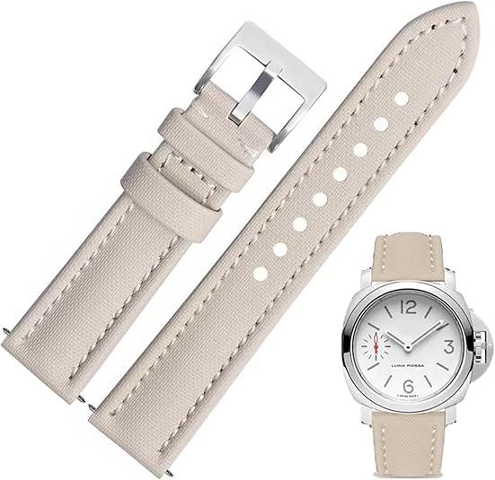 Aoeiwv Nylon Leather Watch Band Quick Release Waterproof Resistant Oxford Fabric Durable Hybrid Premium Nylon Fiber Genuine Leather Universal Replacement Strap 18mm 19mm 20mm 21mm 22mm for Men Women