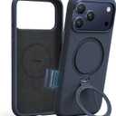 TORRAS Q3 Silicone for iPhone 17 Pro Max Case with Stand, Fit for MagSafe, Liquid Silicone Cozy Grip, 360 Spin Stand, Camera Control, Protective for iPhone 17 Pro Max Phone Case Silicone, Deep Blue