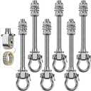 SELEWARE Heavy Duty Swing Hangers with Silent Bearings, 1500LB Capacity Stainless Steel Swing Hardware Kit (6 Pack), M10 x 9" Bolts for Wood/Steel Beams, Porch Swings, Yoga Hammocks, Gym Rings