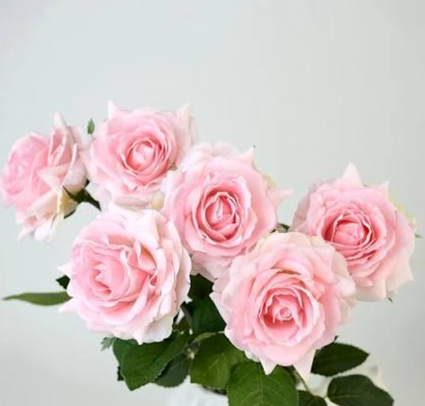 Ovveroche Artificial Roses Long Stem Silk Flowers Light Pink