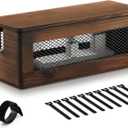 Chunful Extra Large Cable Management Box, 16'' Wood Cord Hider Organizer with Ventilation Nets & Organizer for Power Strip, TV Wires & Desk Cable Storage, Magnetic Lid Hide Floor Cables