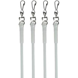 Generic Metal Drapery Curtain Wand Pull Rod w/Swivel Snap & Handle White (4 Pack - 30"")