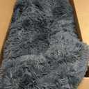 Calming Dogs/Cats Bed Mats, Dog Pad Washable Removable Couch Cover, Plush Long Fur Mat for Pets, Waterproof Lining, Perfect for Small, Medium and Large Dogs and Cats (Dark Gray, 34"x30")