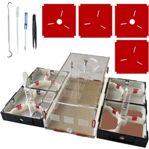 Ant Farm Nest Science DIY Terrarium Kit Care for Live Ants Ant Habitat with Water Tower Nurturing Room and Comprehensive Observation-Set 5
