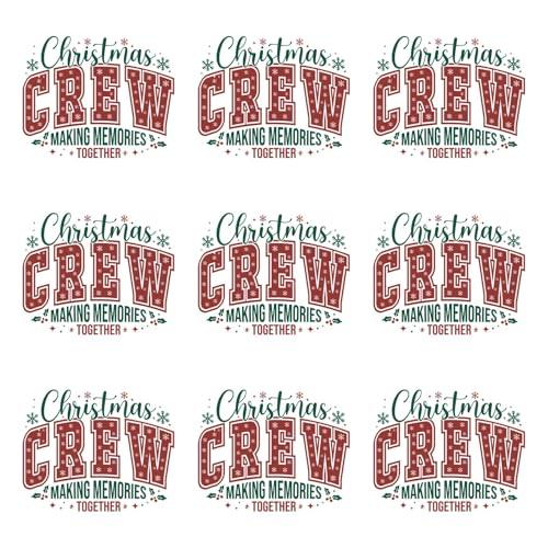 DTF Ready to Press Christmas Transfers Christmas CREM Making Memories Together Iron On Patches for Clothing 9pcs