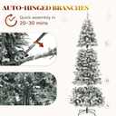 YITAHOME Prelit Flocked Pencil Christmas Tree 6 FT with Remote
