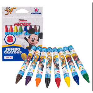 Micky Mouse Coloring Set - Bundle with 8 Jumbo Markers and 8 Jumbo Crayons and Stickers | Disney School Art Supplies for Kids