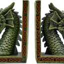 Dragon Bookends Cute Dragon Decor for Shelves Bookshelf Decorative Objects Home Office Desk Bookshelf Decor Dragon Lover Gifts for Women (Bronze)