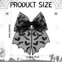 6 x Halloween Bat Bow Hair Clips Black Bat Hair Bows Hair Barrettes Bats Mesh Tulle Hair Pins Halloween Hair Accessories for Women Girls