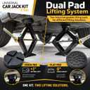 Car Jack Kit 3 Ton Scissor Jack with Cross Pad & Flat Pad Tire Jack Tool