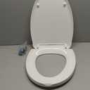 Elongated(Oval) Toilet Seat, Quick-Attach Hardware Metal Hinges, Heavy Duty, Slow Soft and Quiet Close, Durable and Sturdy, Easy to clean, Fits Elongated(Oblong) Toilets, White(18.5)
