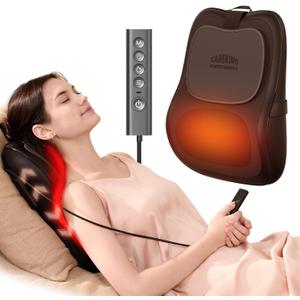 Back Massager With Heat,3D Shiatsu Kneading Massage Pillow,Gifts For Women Men Mom Husband,Up&Down Back Massager For Pain Relief,Lower Back Massager for Back,Shoulder,Neck,At Home Office Car(Brown)